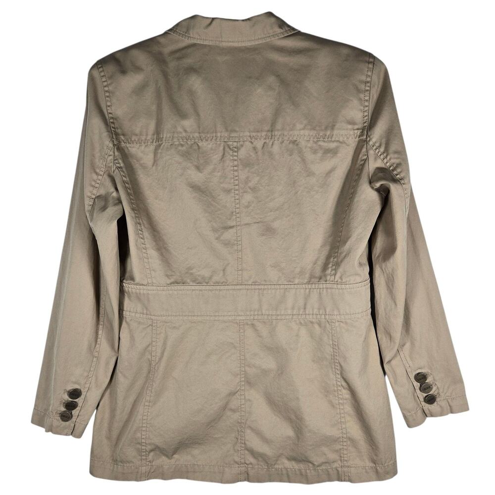 Emanuel Ungaro Liberte Jacket Women Petite 10/44 Khaki Cotton Utility Safari VTG - Picture 8 of 12